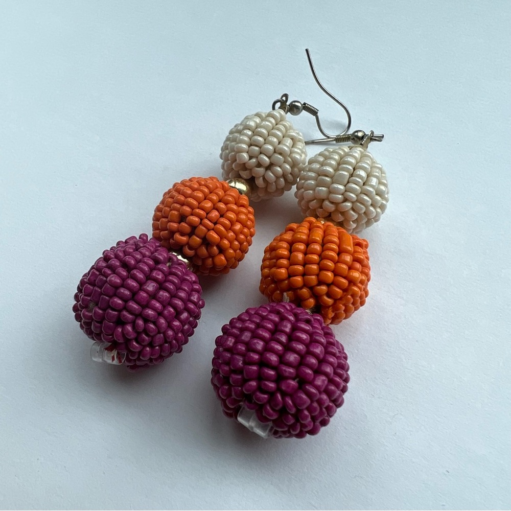 BAUBLEBAR Beaded Pom Pom earrings